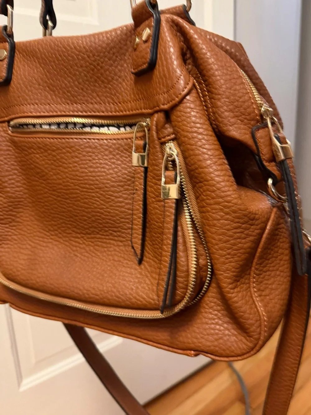 Urban Expressions Cognac Pebbled Hobo Satchel